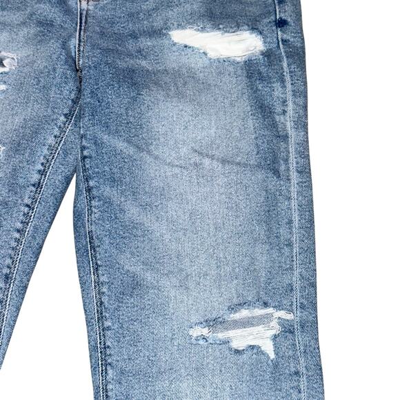 American Eagle Mom Jean Women's Size 2 Regular Blue Denim Stretch Distressed NWT - Picture 4 of 12
